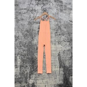 Free People Movement Orange Sleeveless Workout Bodysuit One Piece
